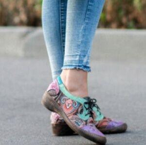 Socofy Multicolor Leather Oxford Shoes size 36